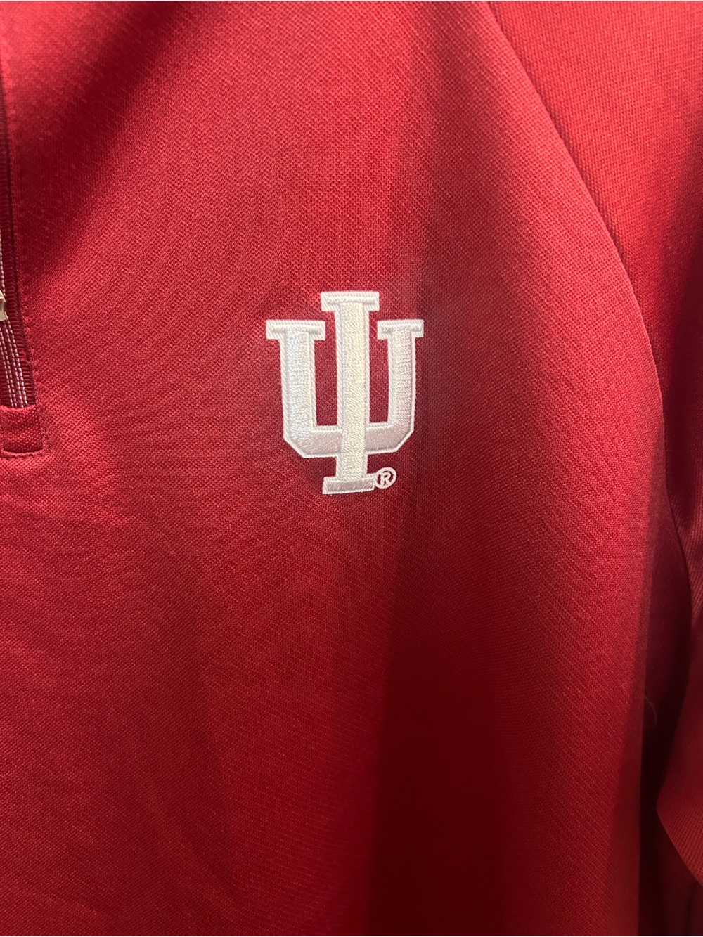 Indiana University Crimson Red Quarter Zip Pullover L Shacket IU Hoosiers - Picture 3 of 9